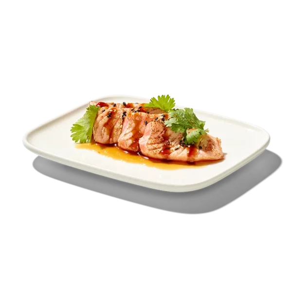 GRILLED SALMON CORIANDER SASHIMI 4PCS - kevyesti grillattu lohi
