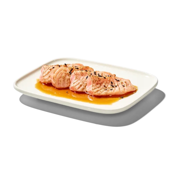 GRILLED SALMON SASHIMI 4PCS - kevyesti grillattu lohi